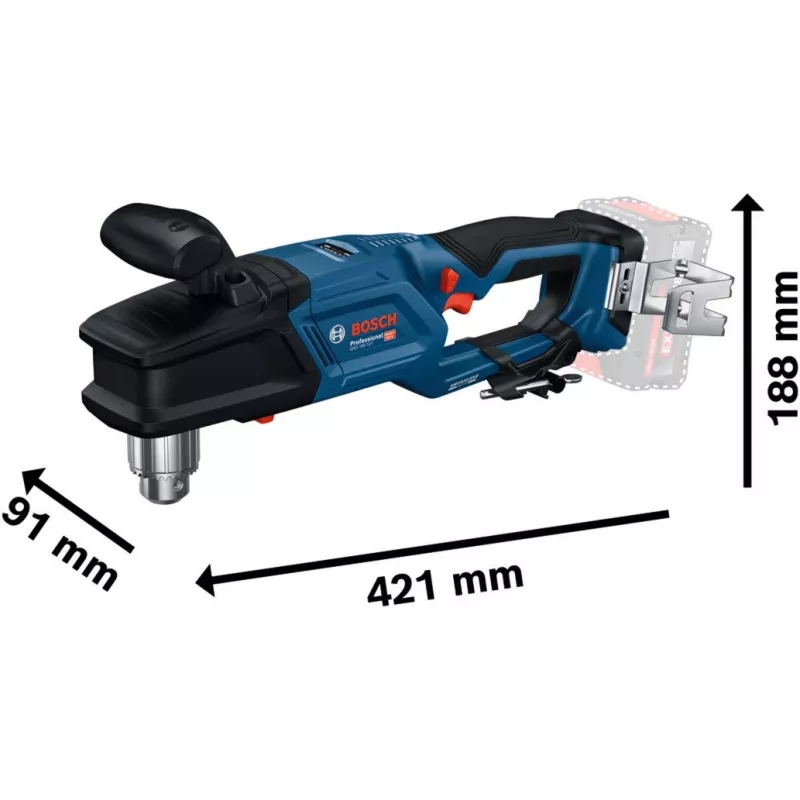Belaidis kampinis grąžtas GRD 18V-127 Professional solo, 18 V (mėlyna/juoda, be akumuliatoriaus ir įkroviklio)