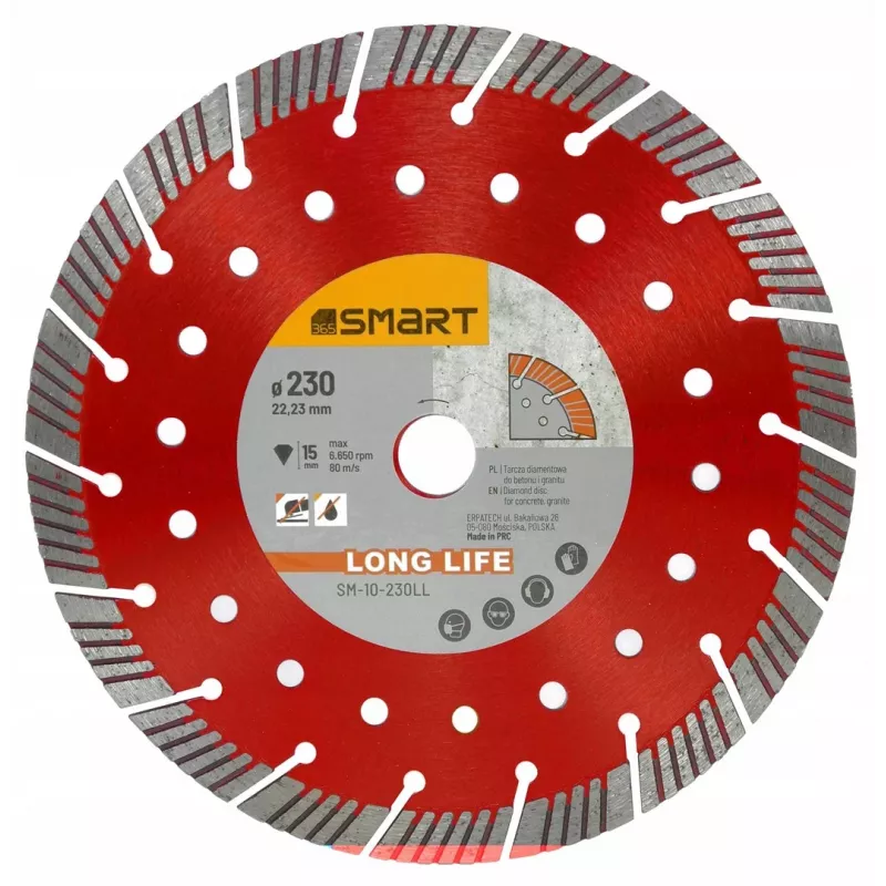Deimantinis pjovimo diskas Smart 230 mm Ilgaamžis, Smart 10-230LL