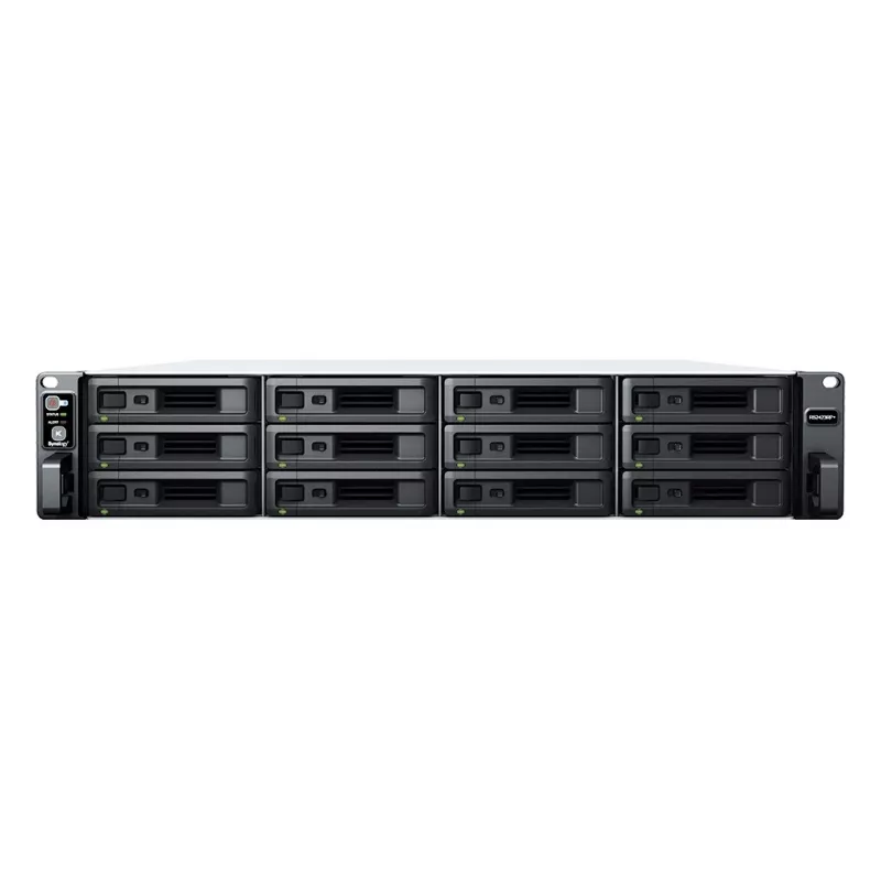 Synology RackStation RS2423+ NAS/saugojimo serveris stelaže (2U) Ryzen Embedded V1780B 8 GB DDR4 0 TB DiskStation Manager juoda, pilka