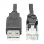 EATON TRIPPLITE USB-A į RJ45 perjungimo konsolės kabelis M/M – suderinamas su Cisco 250 Kbps 6 pėd. 1,83 m juodas (U009-006-RJ45-X)