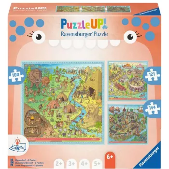 Puzzle UP Geschichte - akmens amžius, Senovės Roma, viduramžiai 100, 121 ir 144 detalės