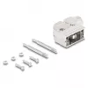 DELOCK D-Sub korpusas 9 kontaktų, kampuotas 90° laido apsauginis gaubtas, sidabrinis plastikas, 33×47×16 mm