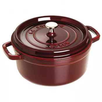 Ketaus apvalus puodas Staub 3,8 L Grenadine – 3,8 L talpa, emaliuotas vidus