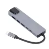 GEMBIRD USB Type-C 6-in-1 kelių prievadų adapteris A-CM-COMBO5-06 — HDMI, PD 54W, Gigabit LAN, 2× USB-A, Type-C (5 Gbit/s)
