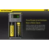 Baterijų įkroviklis Nitecore NEW i2 — 2 vietų įkroviklis LiFePO4, Li-Ion, NiMH; įėjimas 100–240 V; išėjimas 9–12 V; palaiko AAAA/C/D/AAA/AA; juodas