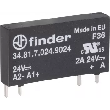 Finder kietojo kūno PCB relė, serija 34 34.81.7.024.9024 apkrovos srovė 2 A perjungimo įtampa 24 V/DC (34.81.7.024.9024)