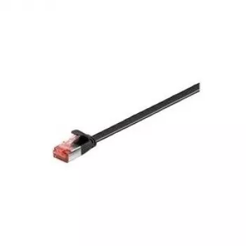 Wentronic Goobay CAT 6 Plokščias komutacinis kabelis, U/FTP, juodas, 0,5 m - varinė medžiaga (94230)