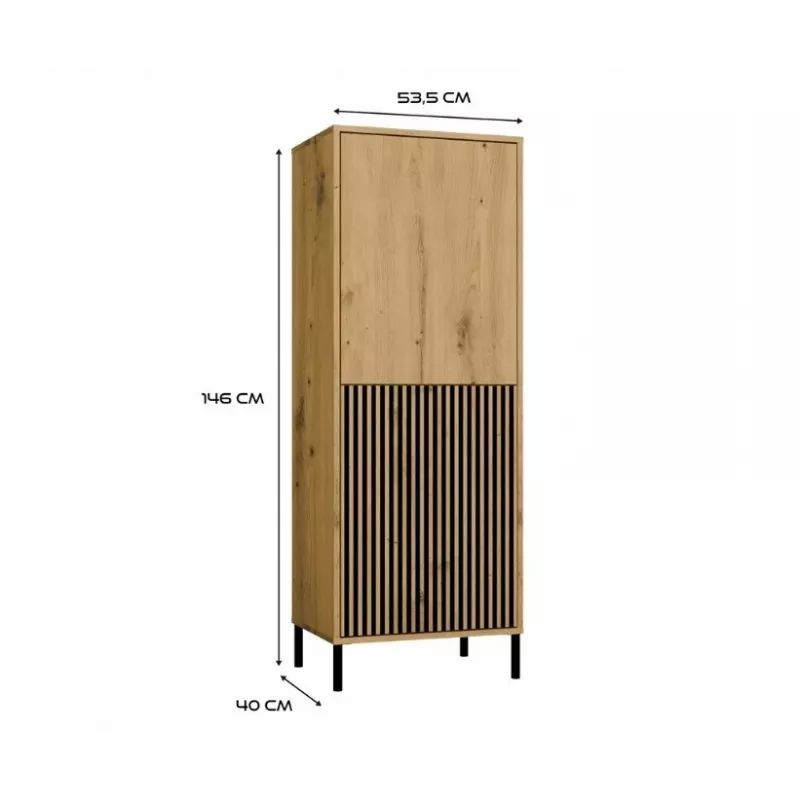 KAMARO 2DK plonas/GŁ ąžuolas ARTISAN DISPLAY CABINET