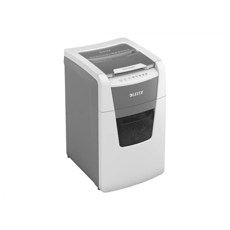 Leitz IQ Autofeed Office 150 automatinis popieriaus smulkintuvas P4, kryžminis pjaustymas, 22 cm, 4 x 30 mm, 44 L, 350 lapų, 55 dB
