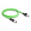 DeLOCK M12 kabelis X koduotas 8 kontaktų kištukas į RJ45 kištuką PUR (TPU) 1 m