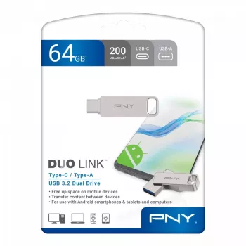 USB atmintukas PNY 64 GB USB Type-A USB Type-C DUO LINK