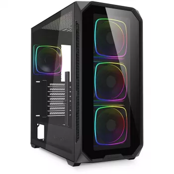 Sharkoon AK5G RGB Midi Tower Juoda PC korpusas
