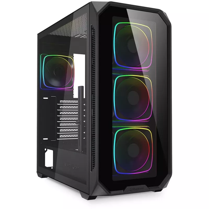 Sharkoon AK5G RGB Midi Tower Juoda PC korpusas