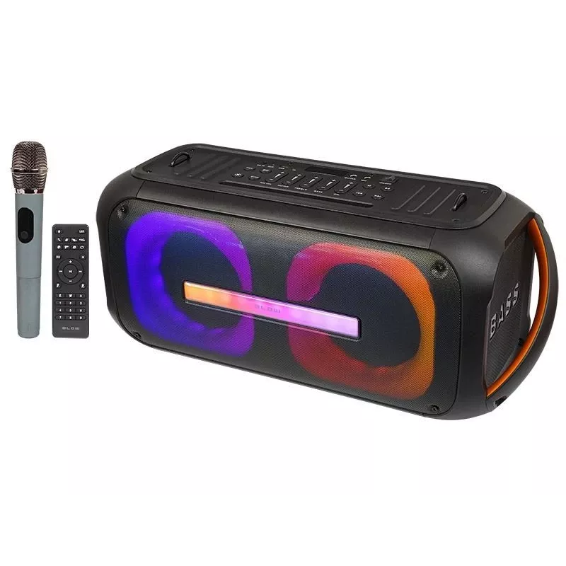 Nešiojamas mono Bluetooth garsiakalbis BLOW 30-392# — 6000 mAh baterija, 6,5 W RMS, Bluetooth 5.0, MicroSD, AUX, Micro-USB, 2 garsiakalbiai, juodas