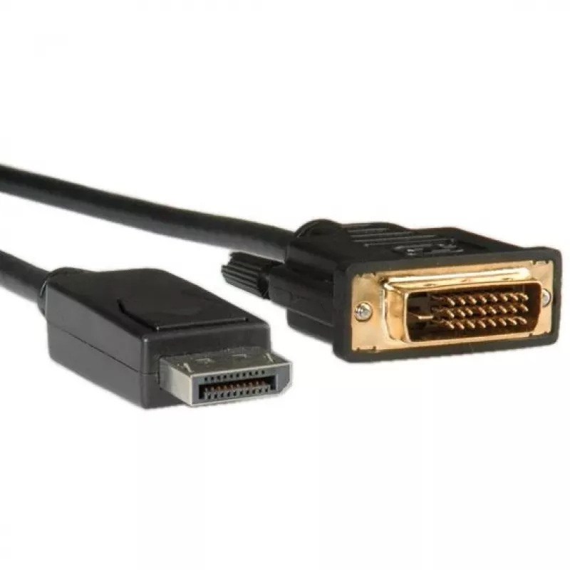 ROLINE - Vaizdo kabelis - DisplayPort (V) - DVI-D (V) - 1 m (DisplayPort 1.1) - Varžtai rankiniam priveržimui - Juoda (11.04.5771)