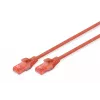Tinklo kabelis Digitus CAT 6 U/UTP komutacinis kabelis RJ-45 Cat6 5m raudonas