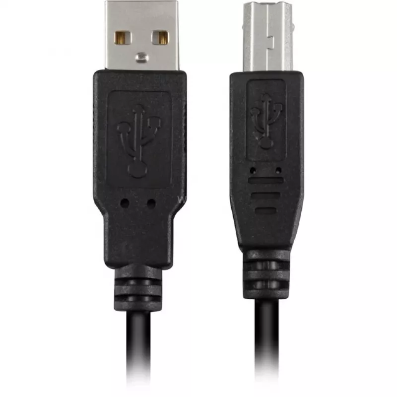 USB 2.0 laidas, USB-A kištukas > USB-B kištukas (juodas, 2,0 metro)