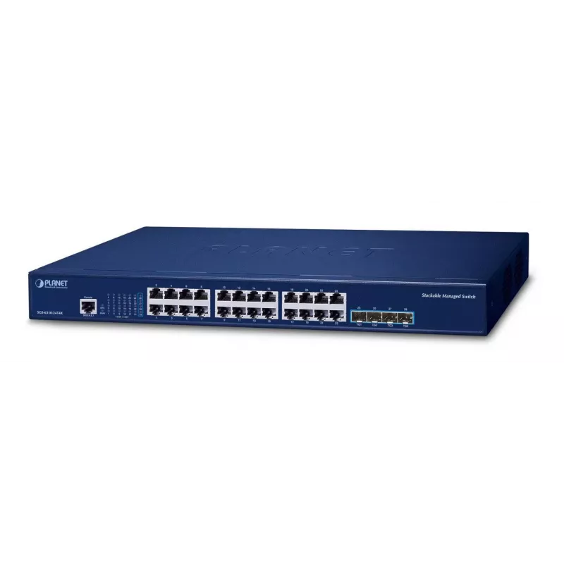 Valdomas komutatorius PLANET 3 lygmens 24 prievadų 10/100/1000T Gigabit Ethernet 1U