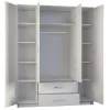 Topeshop ROMANA 160 BIEL KPLB bedroom wardrobe/closet 11 shelves 4 durelės(s) baltas