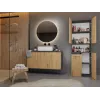 Vonios spintelė Top e Shop NEL 1K DK ANT/ART KP — grafitas/ąžuolas, pastatoma, 5 lentynos, 600×300×1740 mm