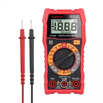 Multimetras Habotest HT108L — DC iki 600 V, AC iki 600 V, 10 A diapazonas