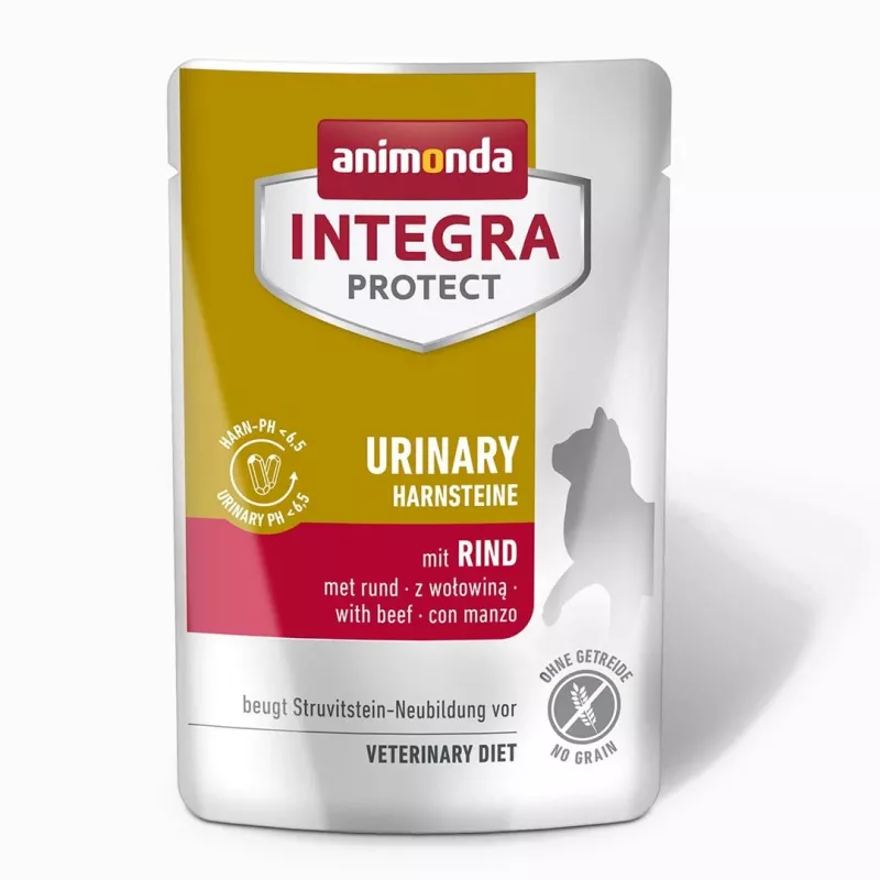 Šlapias kačių maistas animonda Integra Protect Urinary Struvite Beef 85 g, be grūdų, be glitimo