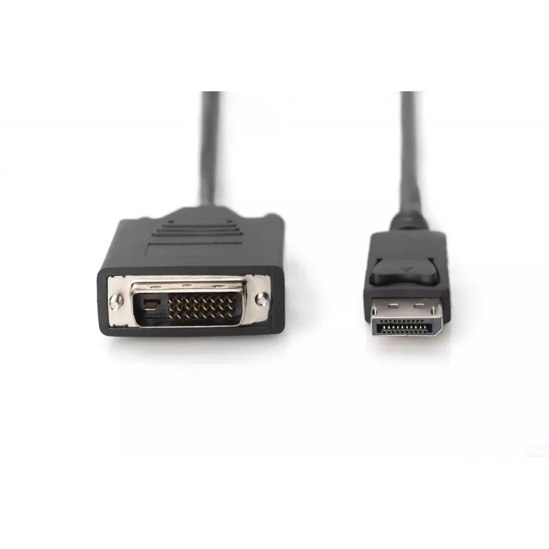 ASM AK-340301-030-S ASSMANN Laidas Displayport 1.1a su fiksatoriumi Type DP/DVI-D (24+1) M/M Juoda 3m
