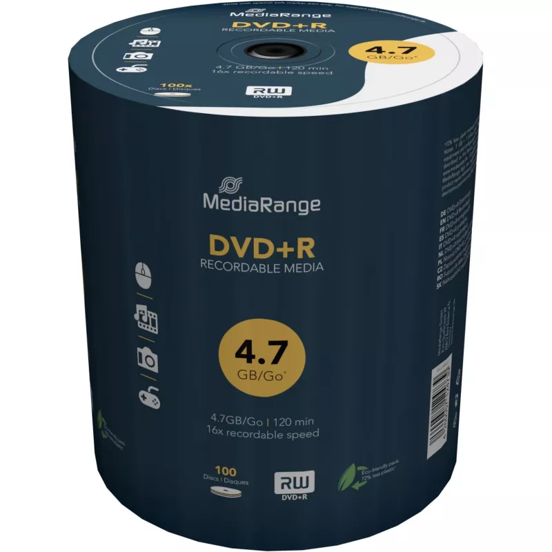 MEDIARANGE 100 x DVD+R - 4,7 GB (120 min.) 16x