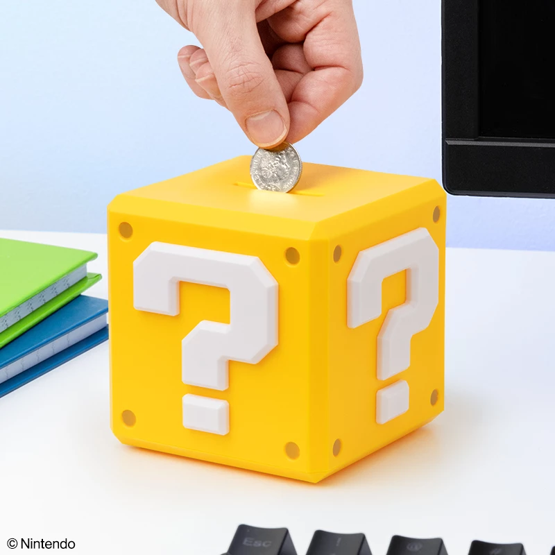 Pinigų dėžutė Paladone Super Mario Question Block dizaino monetų bankas