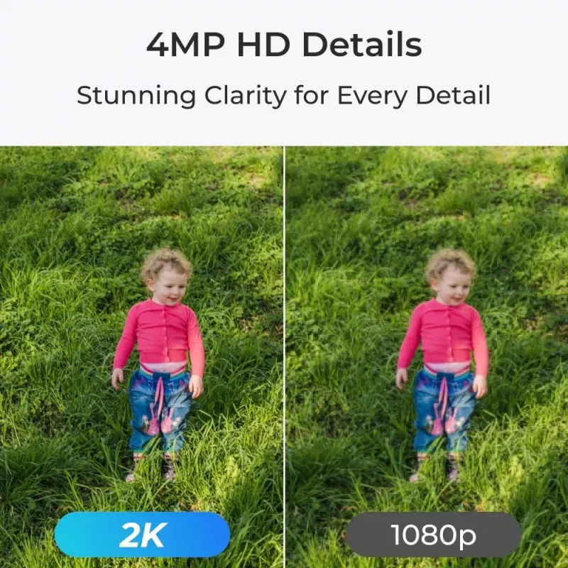 Vidinė IP apsaugos kamera Reolink E serijos E330 — 4 MP, 4 mm objektyvas, 84°×45° matymo laukas, 2,4/5 GHz Wi‑Fi, dvipusis garsas, žmonių/gyvūnų aptikimas
