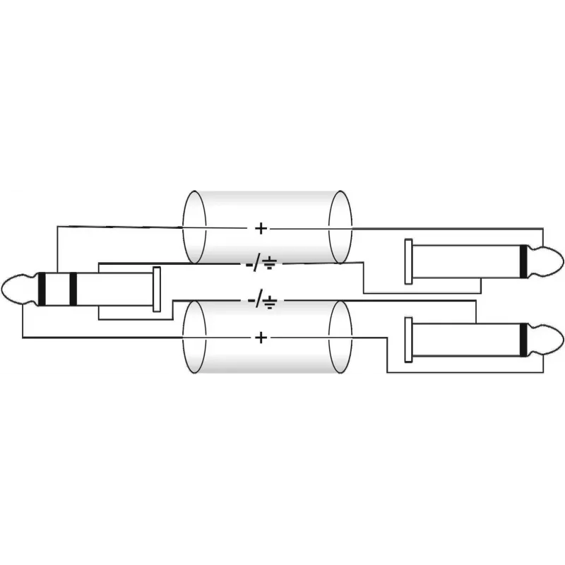 Adapterio kabelis Omnitronic 3,5 mm į 2×6,3 mm, 6 m, juodas
