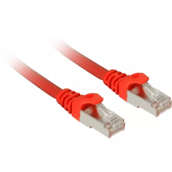 Tinklo kabelis Sharkoon Patch SFTP RJ-45 Cat.7a 1m Raudonas