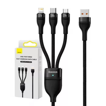 USB laidas Baseus SUP0003351 1,2 m USB A USB C/Micro USB-A/Lightning juodas