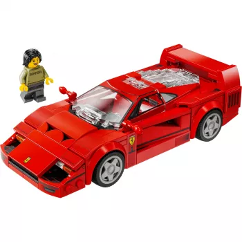LEGO Speed Champions Ferrari F40 Supercar statomas transporto priemonės žaislinis automobilio modelis 9 metų ir vyresniems berniukams ir mergaitėms su vairuotojo minifigūrėle, vaikų miegamojo D