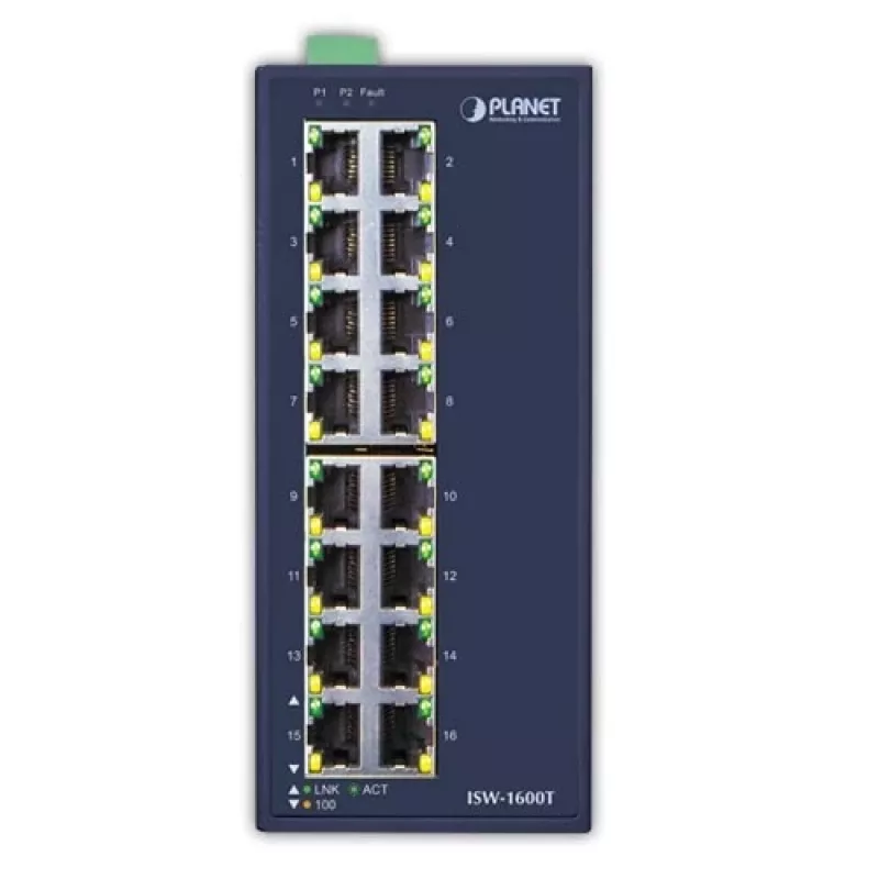 PLANET ISW-1600T tinklo jungiklis Nevaldomas Fast Ethernet (10/100) Mėlyna