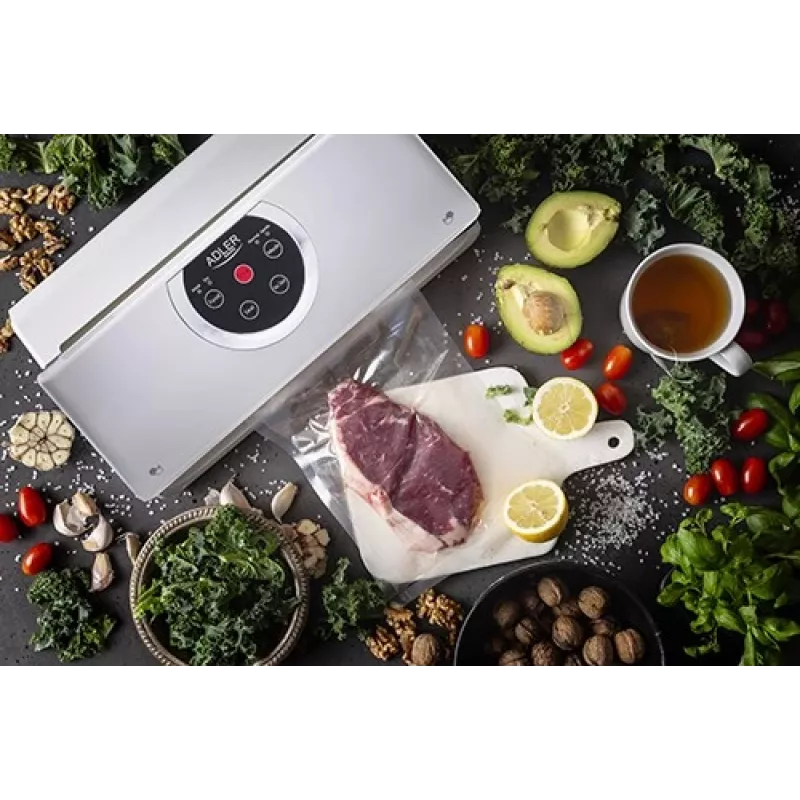 Adler AD 4503 vakuuminis sandariklis, 130 W, vakuumas -750 iki -800 mbar, C tipo kištukas, pilka/baltas