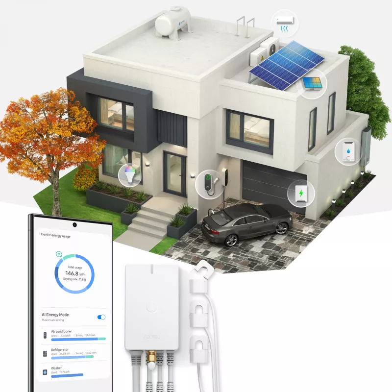 Energijos skaitiklis AEOTEC AEOEZWA046C3A60 — trijų gnybtų 60A su Z-Wave vienfaziam arba trifaziam stebėjimui
