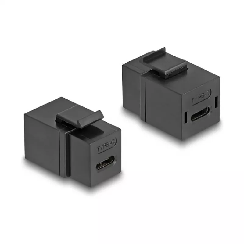 „DeLOCK“ keystone modulis USB 2.0 Type-C, jungtis moteriška – moteriška, juodas