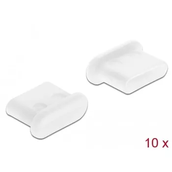 Dulkių gaubteliai USB Type-C lizdui DeLOCK 64095 10 vnt. balti