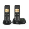 Belaidis analoginis/DECT telefonas Gigaset PURE 100A Duo — 2 rageliai, garsiakalbis, skambučio identifikavimas, 1,5 colio ekranas, juoda