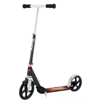 Paspirtukas Razor A5 Lux — aliuminis, 20 cm poliuretano ratai, sulankstomas, reguliuojamo aukščio, maks. apkrova 100 kg, juodas