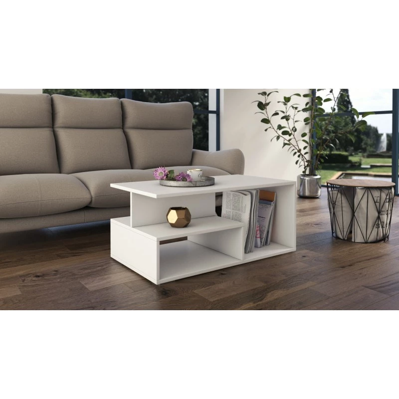 Topeshop PRIMA BIEL kavos / šoninis / galinis staliukas kavos staliukas laisvos formos 1 koja (-os)