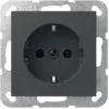 Schuko kištukinis lizdas Gira System 55, modelis 445328, antracito apdaila
