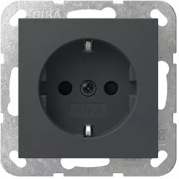 Schuko kištukinis lizdas Gira System 55, modelis 445328, antracito apdaila
