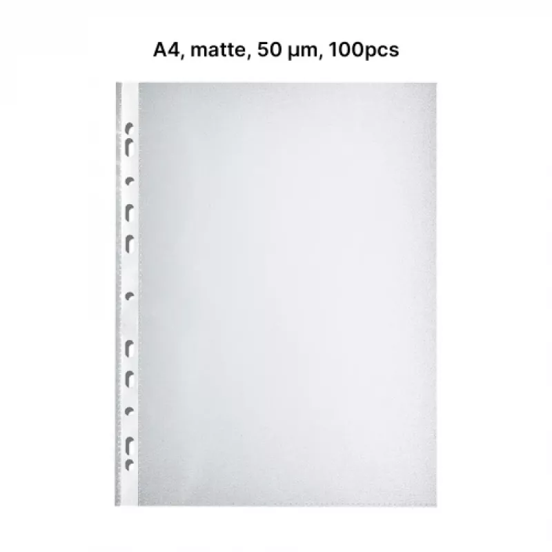 AD Class PUNCHED POCKET Orange Peel A4 50 micr., pakuotė 100 vnt.