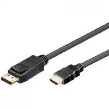1 m Goobay DP/HDMI DisplayPort laidas, juodas, 1 m, jungtis 1 DisplayPort, jungtis 2 HDMI