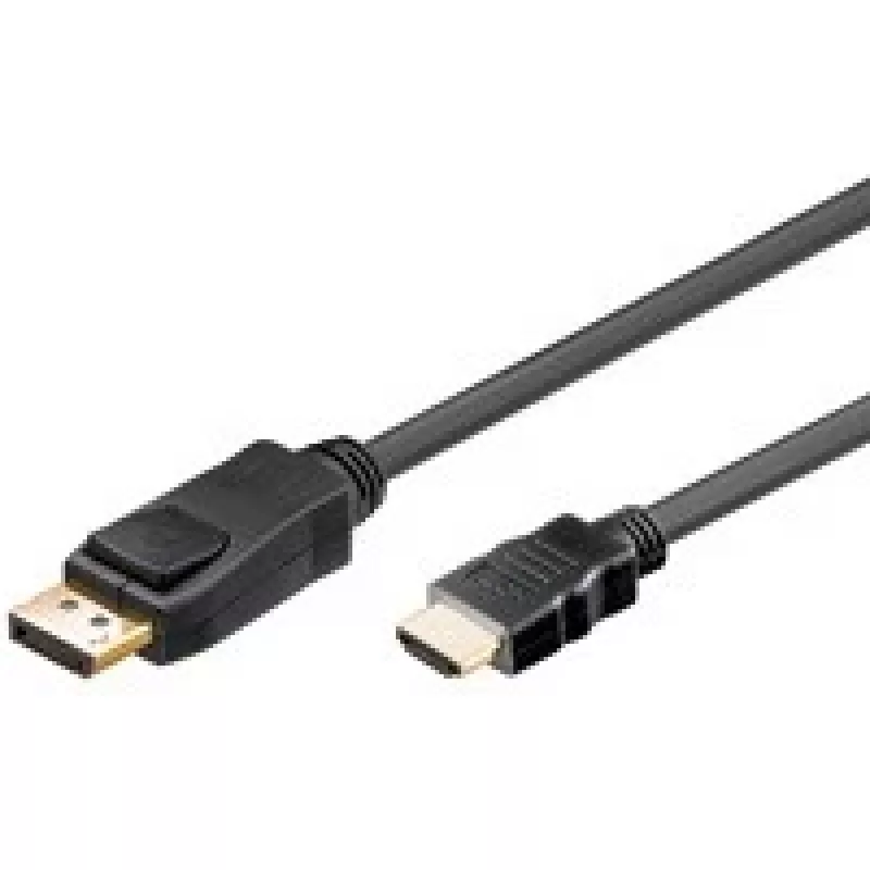 1 m Goobay DP/HDMI DisplayPort laidas, juodas, 1 m, jungtis 1 DisplayPort, jungtis 2 HDMI
