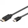 1 m Goobay DP/HDMI DisplayPort laidas, juodas, 1 m, jungtis 1 DisplayPort, jungtis 2 HDMI