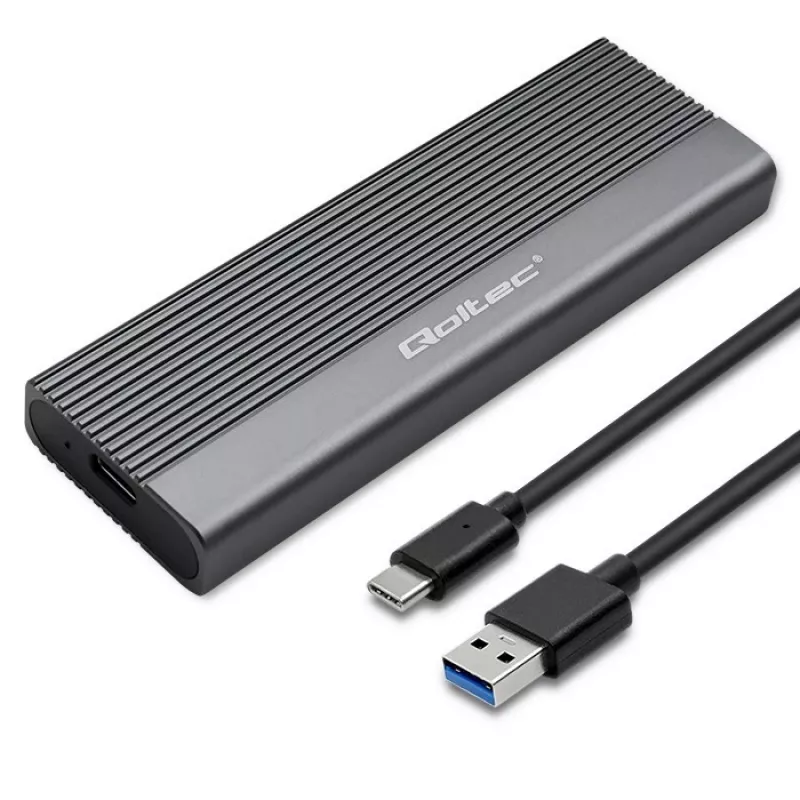 Qoltec korpusas SSD M.2 diskui, SATA, NGFF, USB-C