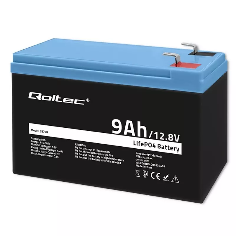 baterija LiFePO4 Lithium Iron Phosphate 12.8V 9Ah 115.2Wh